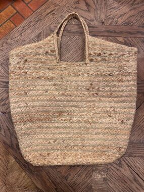 Natural Woven Straw Tote Bag - Neutral
